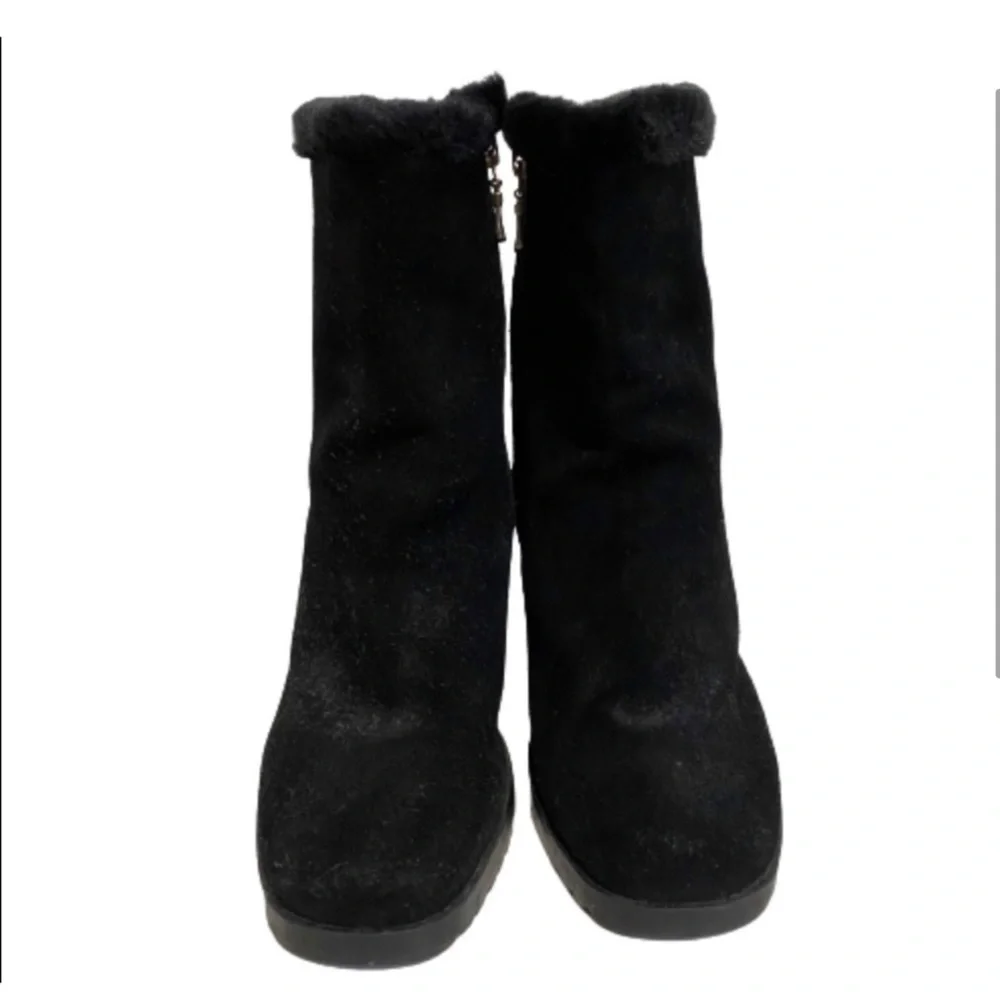 Sporto waterproof winter black suede heeled women’s boots size 7.5